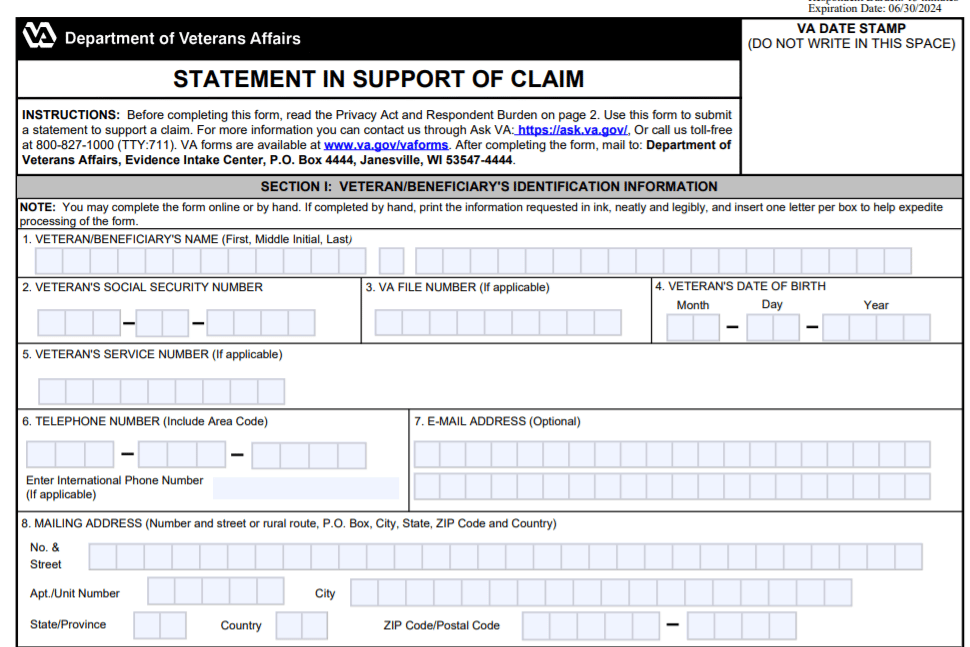 personal statement va disability