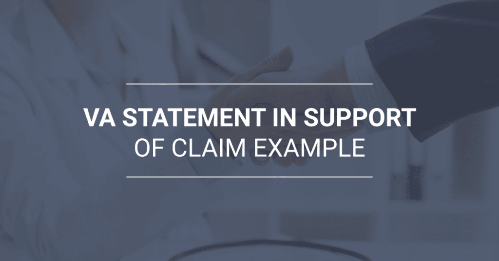VA Statement in Support of Claim Example