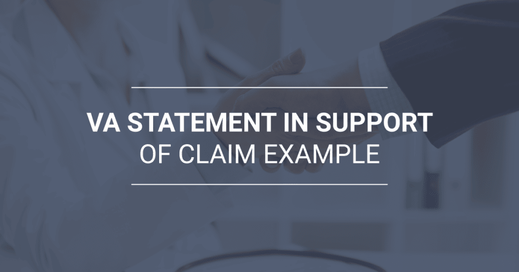 VA Statement In Support Of Claim Example Bross Frankel