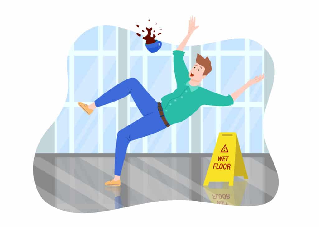 Flat image of a slip and fall accident